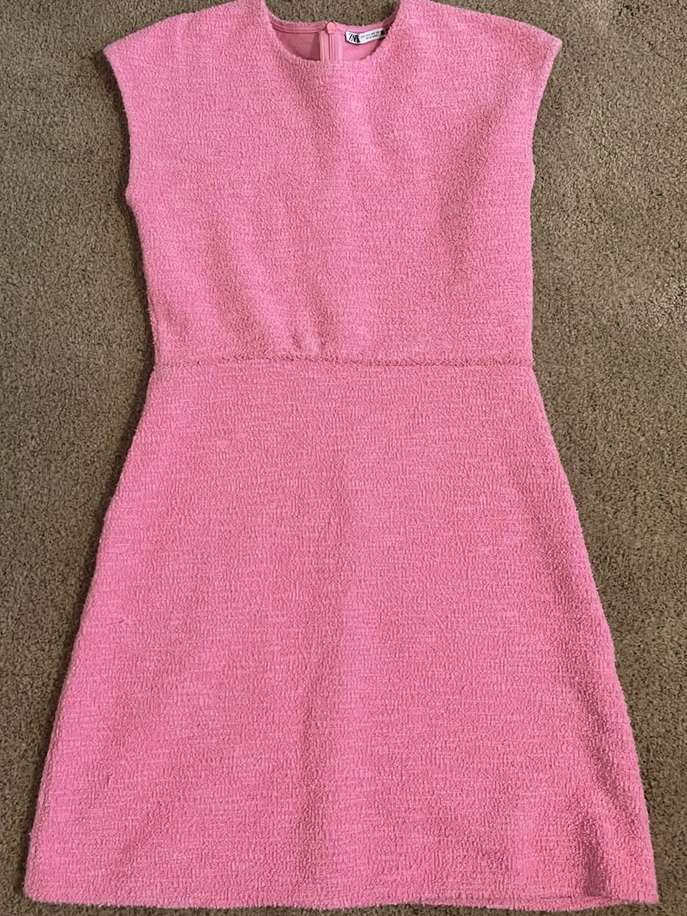 Zara Pink Textured Midi Dress
